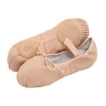 Leather Split-Sole Ballet Shoes Pink