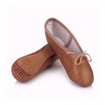 Brown Leather Ballet Shoes full sole